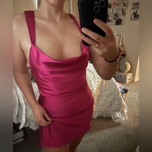 Chic Backless Pink Dress